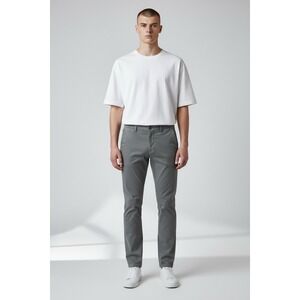 BOSS Chino Pants Mens 31x34 Grey Slim Fit Schino-Slim D Stretch Cotton EUC
